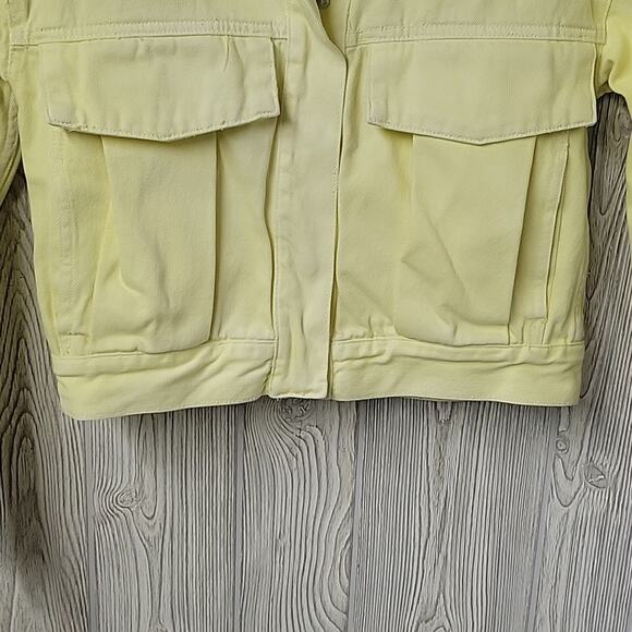 Zara Light Yellow Denim Jean Jacket Womens Size XS - Picture 3 of 10